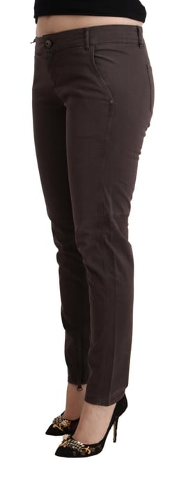 Pantalones ajustados de cintura baja para mujer en algodón marrón Ermanno Scervino - Image 2