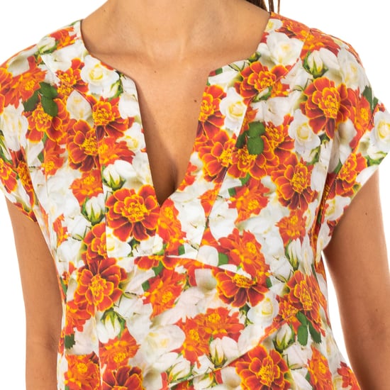 Women's V-neck wide short sleeve dress LWD008
