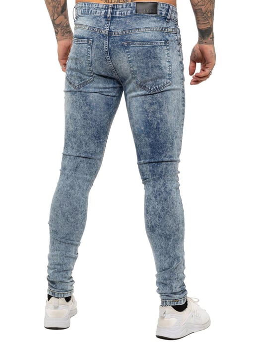 Enzo | Skinny Stretch Ripped Jeans Hombre - Azul claro - Image 4