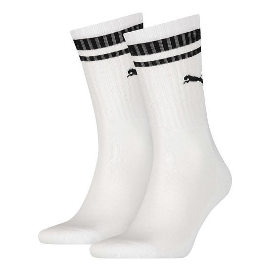 Puma Unisex Adult Heritage Stripe Crew Socks (Pack of 2) (White/Black) - Image 1