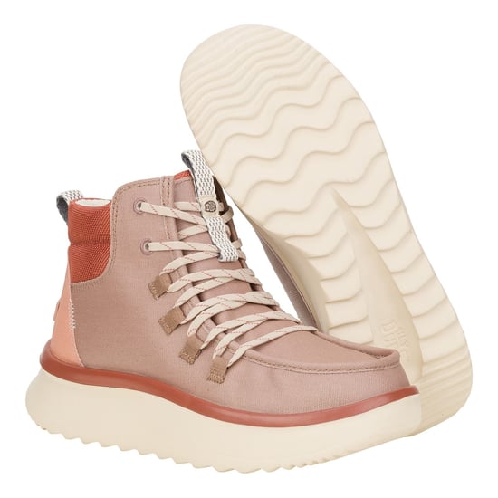 HEYDUDE Wendy Peak Apres PU Coated Canvas Women's Desert Brown Boots - Image 3