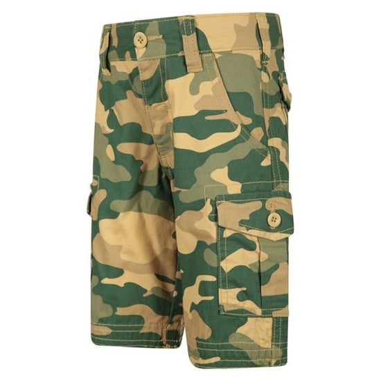 Mountain Warehouse Childrens/Kids Camo Cargo Shorts (Light Beige/Green) - Image 4