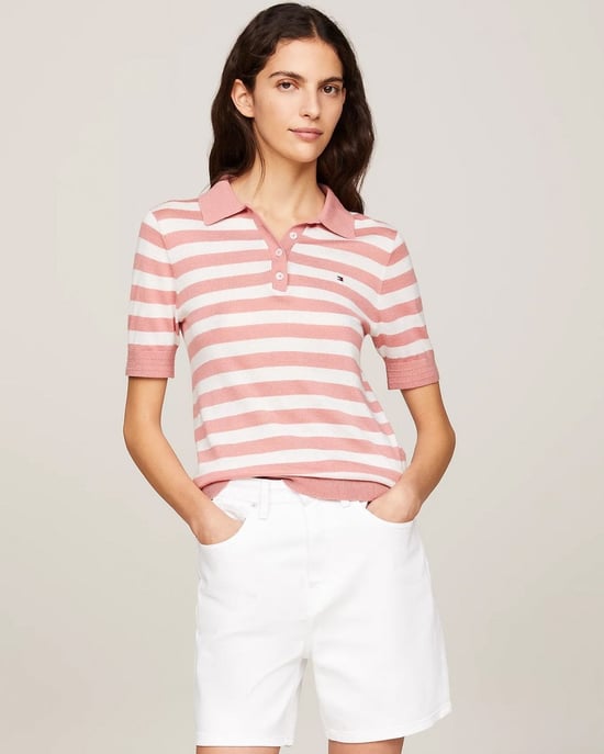 Tommy Hilfiger Lyocell Short Sleeve Womens Polo Sweatshirt - Image 1