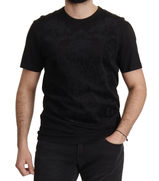 Camiseta de algodón de hombre Negra DG Barroca de Dolce & Gabbana - Image 3
