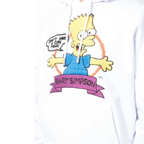 Off-White Sudadera con capucha blanca de corte extragrande con logo Bart - Image 2