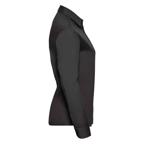 Russell Collection Womens/Ladies Poplin Easy-Care Long-Sleeved Formal Shirt (Black) - Image 3
