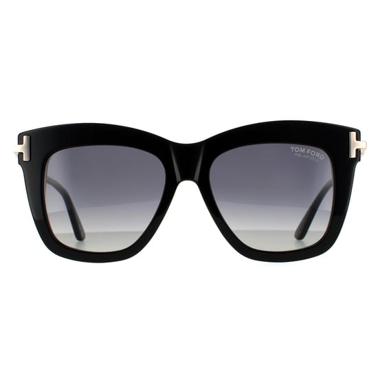 Tom Ford Cuadrado Mujeres Brillante Negro Humo Gradiente Polarizado - Image 1