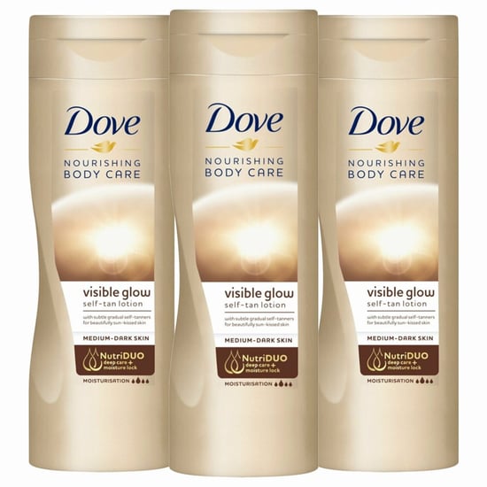 Dove Visible Glow Self-Tan Lotion Nourishing Care For Medium-Dark Skin, 3x400ml