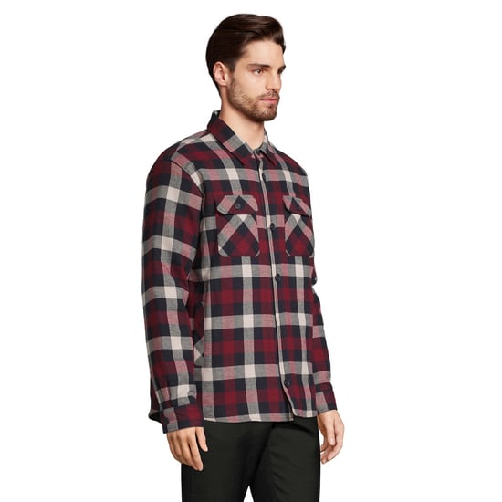 SOLS Unisex Adult Noah Checked Overshirt (Medium Burgundy) - Image 3