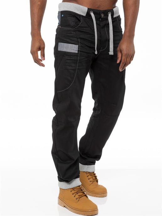 Enzo | Pantalones vaqueros con puños para hombre - Negro/Azul - Image 2