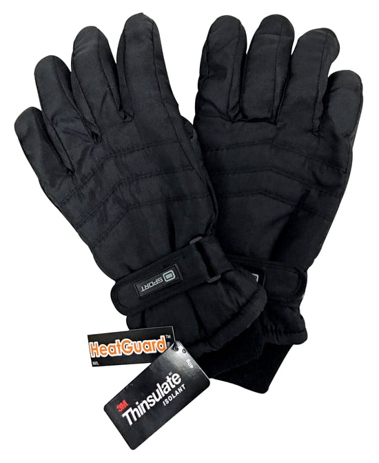 Guantes de esquí impermeables con aislamiento térmico 3M Thinsulate 40 gramos para hombre - Negro - Image 2