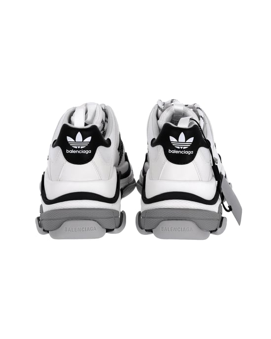 Balenciaga x Adidas Triple S Sneakers in White Polyurethane