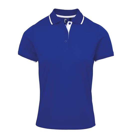 Premier Womens/Ladies Contrast Coolchecker Polo Shirt (Royal/White) - Image 1