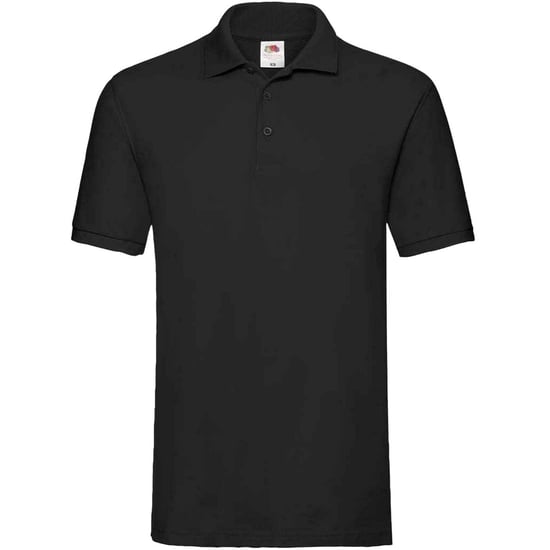 Fruit of the Loom Mens Premium Cotton Pique Polo Shirt (Black) - Image 1