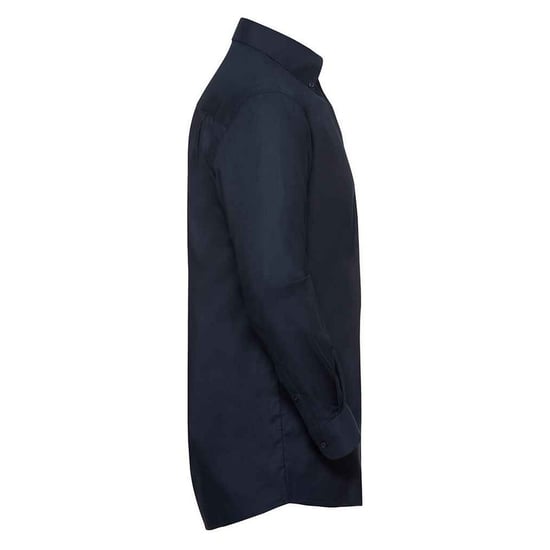 Russell Collection Mens Oxford Long-Sleeved Formal Shirt (Bright Navy) - Image 3