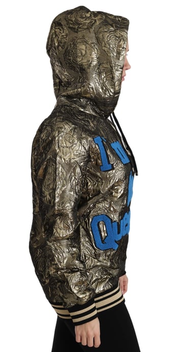 Sudadera con capucha Dolce & Gabbana I'm The Queen en jacquard dorado - Image 2