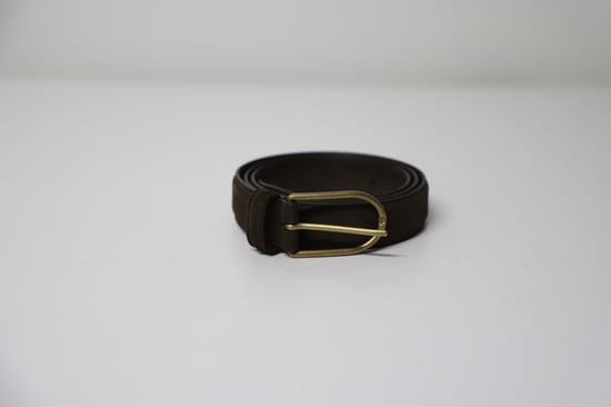 Anderson's Buckle Belt in Dark Brown Suede - Image 6