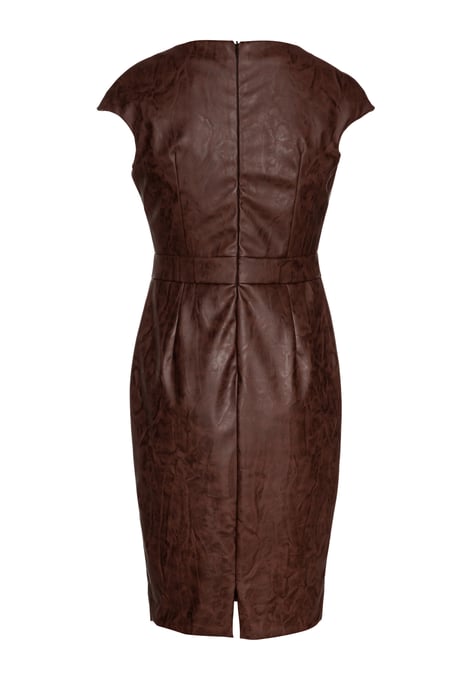 Chocolate Brown Faux Leather Dress