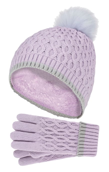 Heat Holders - Gorro y guantes térmicos aislantes para niñas - Lavender Frost - Image 1
