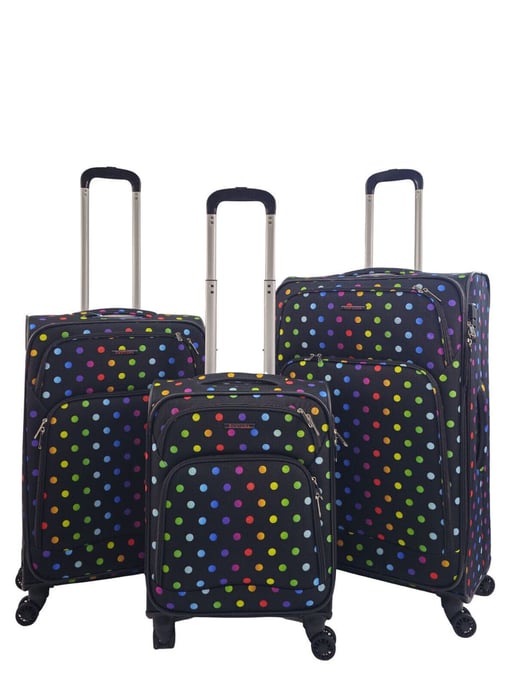 Lightweight Print 8 Wheel Luggage Travel Soft Suitcases