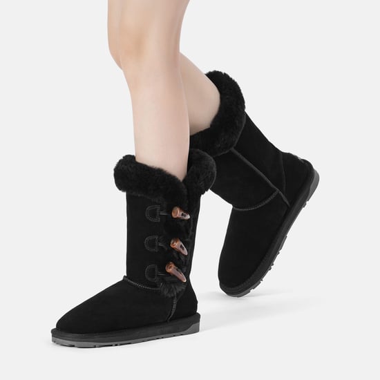 EVER AU Botas altas con botones de cuerno para mujer - Ashy - Image 2
