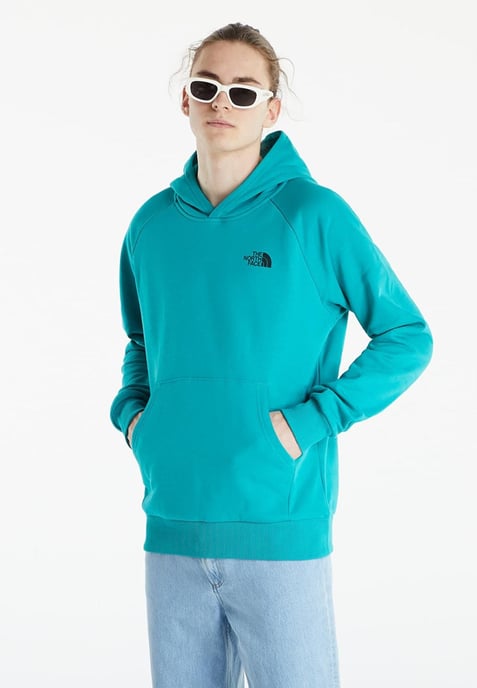Sudadera con capucha The North Face Mens Reglan Red Box en verde porcelana blanqueado - Image 1