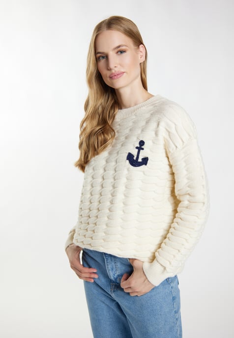 Dreimaster Knitted pullover women off-white - Image 3