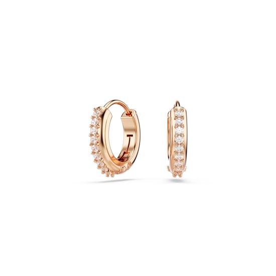 Swarovski 'Matrix' Women's Gold Plated Metal Hoop Earrings - Rose 5690669 - Image 1