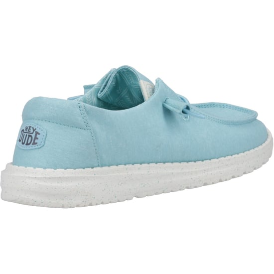 HEYDUDE Wendy Canvas 100% Cotton Women's Turquoise Loafers - Image 2