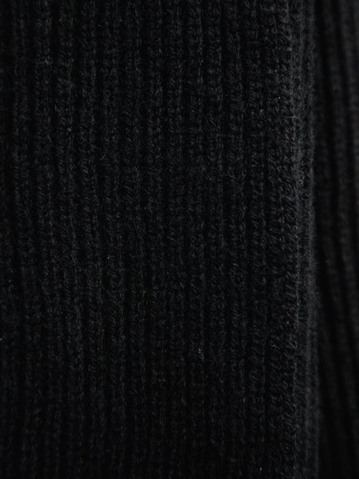 The Cashmere Ribbed Scarf-Ivory Black