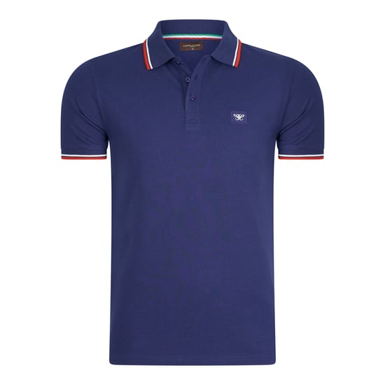 Cappuccino Italia Polo SS Con Aplicación Piqué Azul - Image 1
