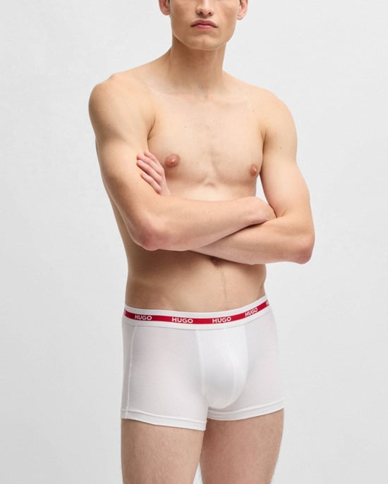 HUGO Planet 3-Pack Stretch-Cotton Logo Waistband Trunks NOS - Image 5