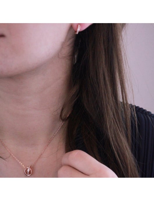 Conjuntos de aros circulares - Oro rosa y cristal - Image 2