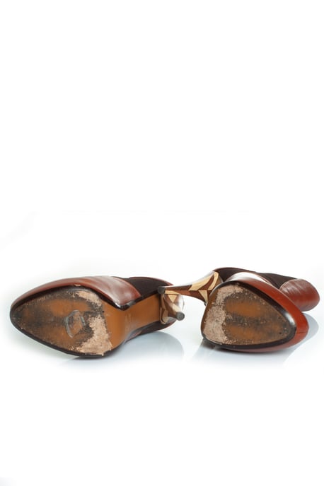 hidden platform boots in cognac leather - Image 6