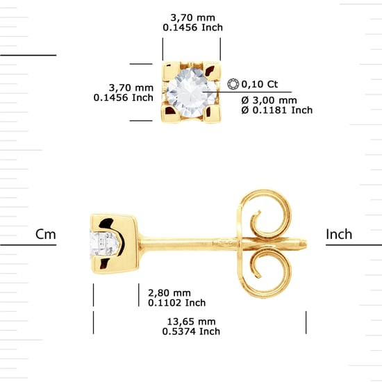 DIADEMA - Earrings with Diamonds - Yellow Gold