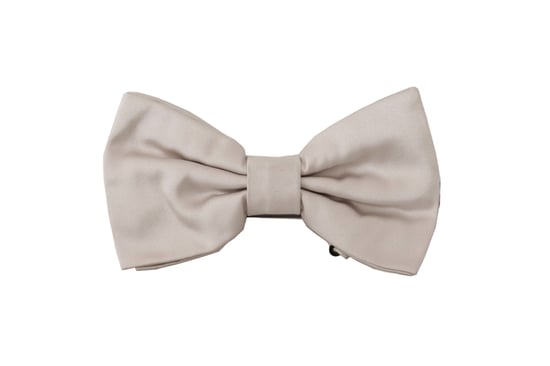 Dolce & Gabbana Gray 100% Silk Adjustable Neck Papillon Men's Tie