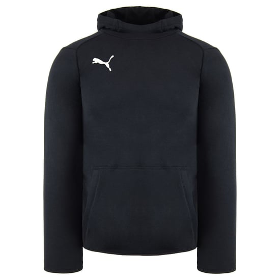 Puma Liga Casuals Hoody Plain Logo Black Junior Pullover Jumper 655636 03