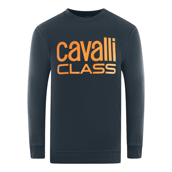 Sudadera azul marino con logo audaz de Cavalli Class - Image 1