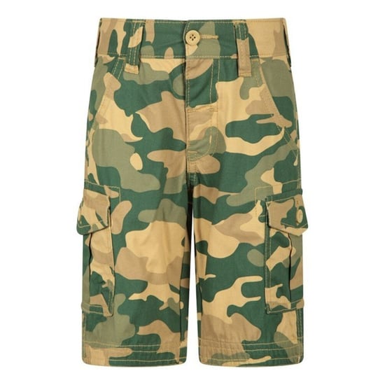 Mountain Warehouse Childrens/Kids Camo Cargo Shorts (Light Beige/Green) - Image 1