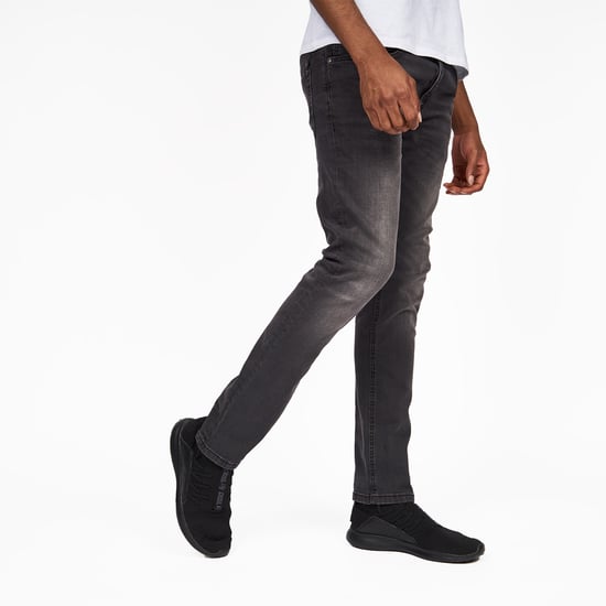 Crosshatch Mens Svelte Stretch Jeans (Dark Grey) - Image 4