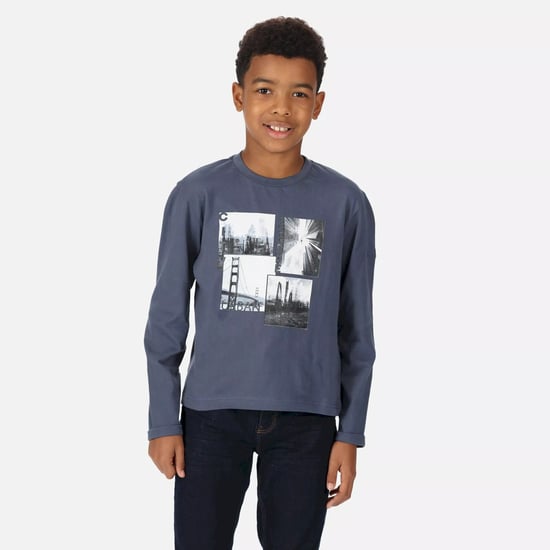 Regatta Childrens/Kids Wenbie III Landscape Long-Sleeved T-Shirt (Dark Denim) - Image 5