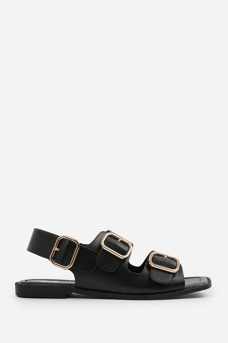 Wheres That From Womens 'Alora' Flatform Sandal With Multi Buckles Strap Detail
