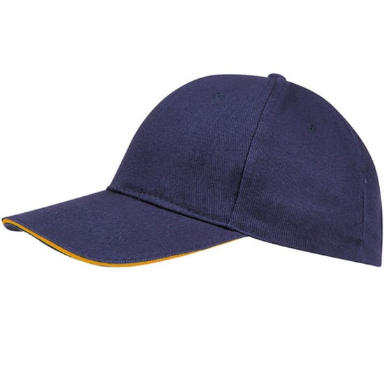 SOLS Unisex Buffalo 6 Panel Baseball Cap (French Navy/Neon Orange)