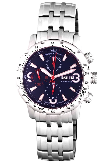 Yonger Blue Dial Silver Stainless Steel Watch