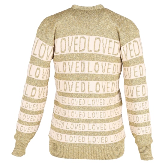 Gucci Loved Oversized Lurex Cardigan in Gold Wool - Image 3