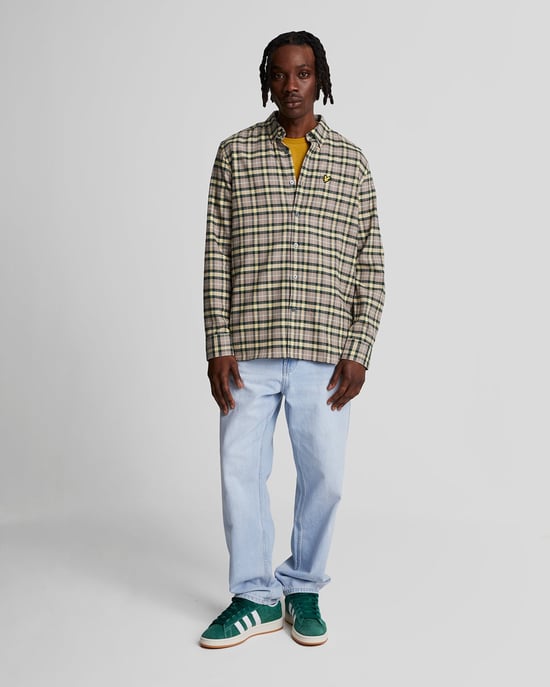 Camisa de manga larga verde azulado Argyle de franela a cuadros de Lyle & Scott - Image 2