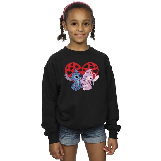 Disney Girls Lilo & Stitch Hearts Sweatshirt (Black) - Image 2