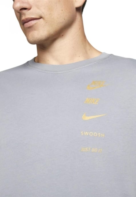 Nike Sportswear Standard Issue T Shirt in Polar Grey - Image 3