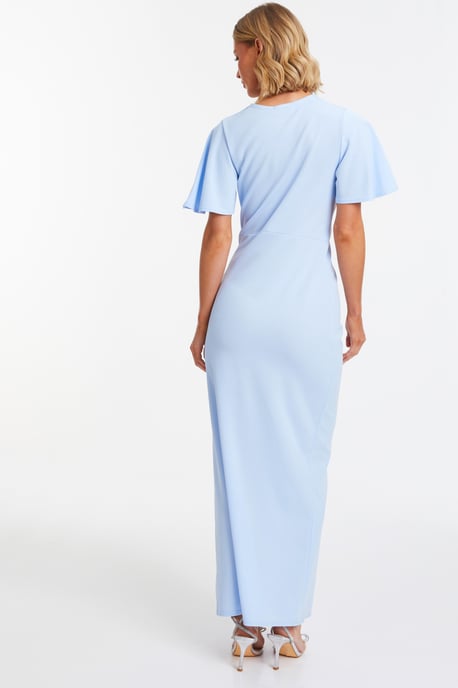Light Blue Wrap Maxi Dress - Image 3