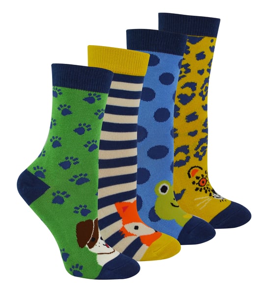 Miss Sparrow - 4 Pack de Calcetines de Bambú para Niños en Caja de Regalo - Surtidos - Image 1